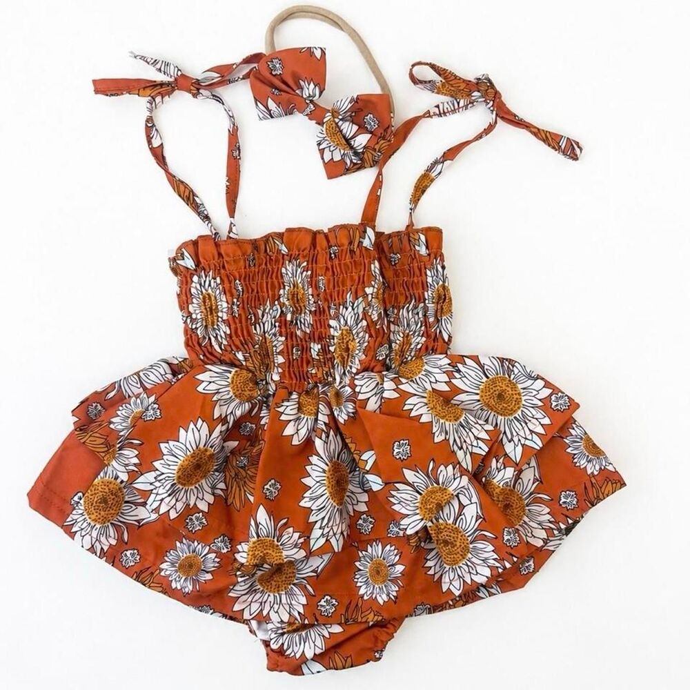 Unbranded Women's Orange and Brown Playsuit-romper